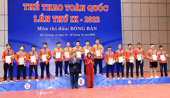 Hải Dương xếp thứ 3 toàn đoàn môn bóng bàn Đại hội thể thao toàn quốc lần thứ 9